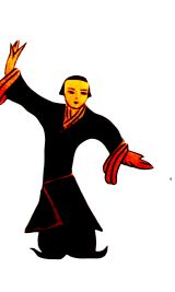 Seidenbild aus dem Mawangdui Grab - 168 v. Chr. Daoyin Tu Figur oben links